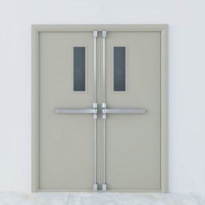 Cửa thép chống cháy 2 cánh – thanh đẩy