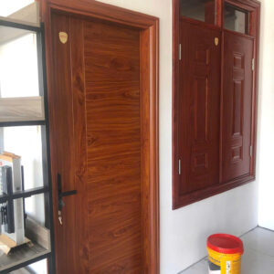 Cửa thép vân gỗ 2 cánh cân ANG-2C-H11